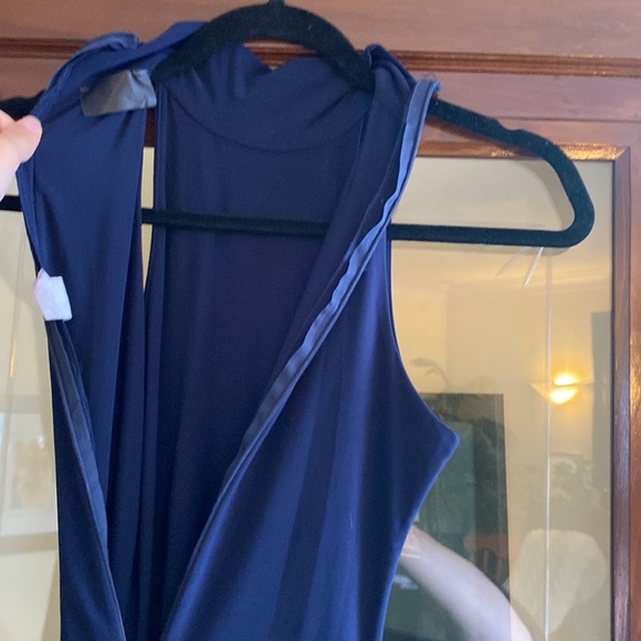 Blue midi mock neck super stretchy midi dress - Picture 5 of 5